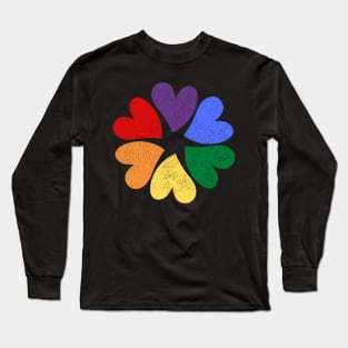 Rainbow Vintage Retro 80's Style Gay pride Long Sleeve T-Shirt